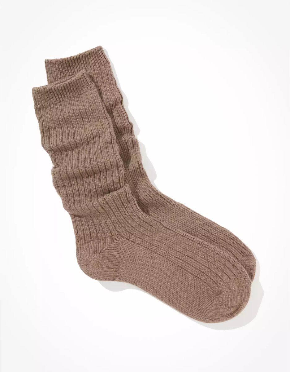 Chaussettes American Eagle AE Slouchy Marron Femme | VEK-43411635